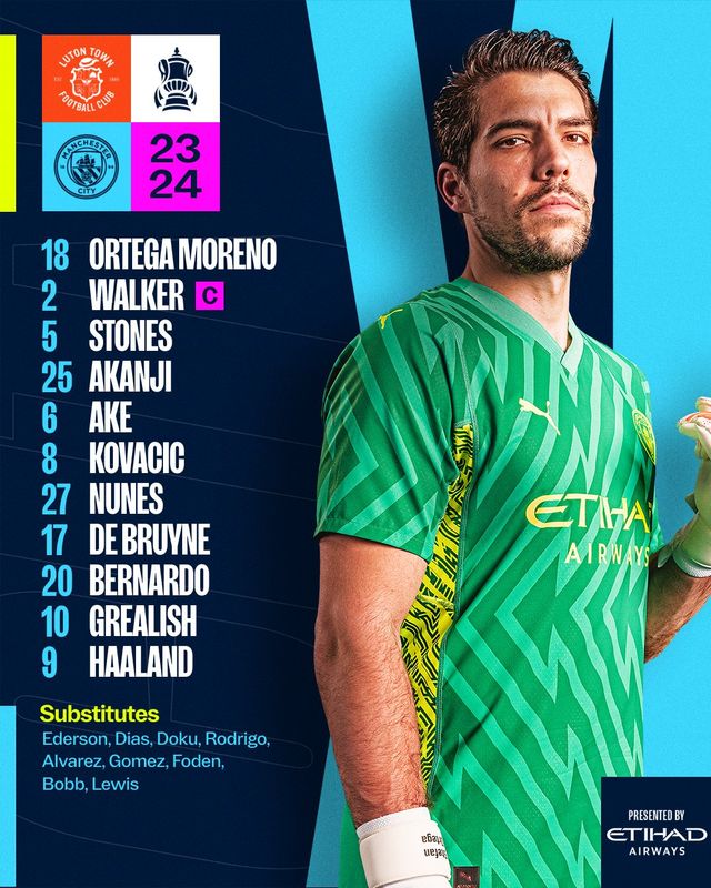 맨시티가 28일(한국시간) 잉글랜드 루턴에 있는 케닐워스 로드에서 열린 루턴 타운과의 2023-2024시즌 잉글랜드 에미레이츠 FA컵 16강 맞대결에서 홀란의 화력 쇼를 앞세워 6-2로 크게 이겼다.&nbsp;맨체스터 시티