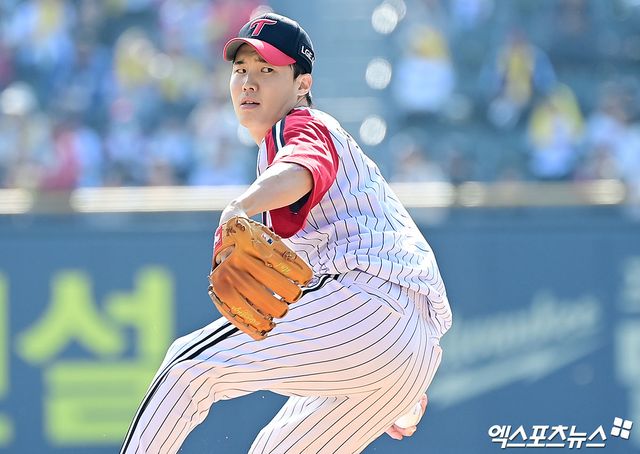 LG 트윈스 선발투구 임찬규가 투구하고 있다. 엑스포츠뉴스 DB