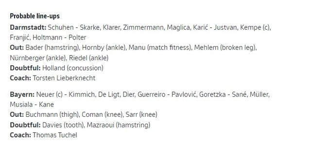 바이에른 뮌헨은 16일 SV다름슈타트와 독일 분데스리가 26라운드 원정 경기를 치른다. 경기 앞두고 바이에른 뮌헨을 이끄는 토마스 투헬 감독은 김민재의 공식전 3경기 연속 벤치행을 확정지었다. 그는 기자회견에서 김민재의 수준이 좋지만 마테이스 더리흐트와 에릭 다이어를 뺄 이유가 없다고 했다. 분데스리가 홈페이지