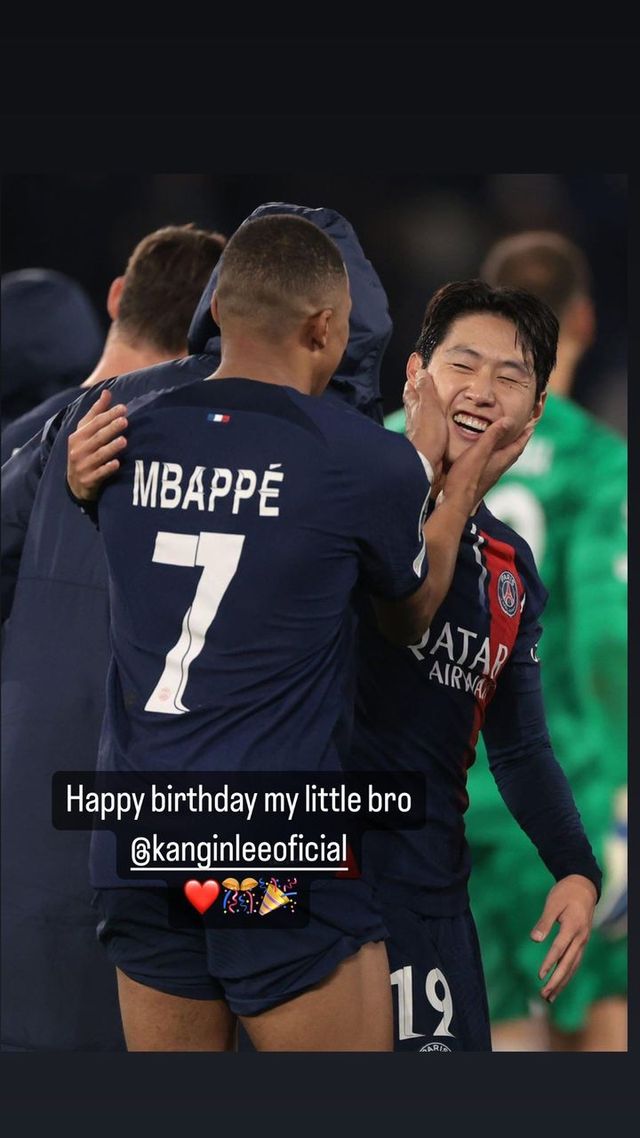 PSG는 18일(한국시간) 프랑스 몽펠리에에 위치한 스타드 드 라 모송에서 열린 몽펠리에와의 2023-24시즌 리그1 26라운드 원정 경기에서 6-2 대승을 거뒀다. 이강인과 킬리앙 음바페가 SNS로 서로를 칭찬하며 브로맨스를 과시했다. 음바페 SNS