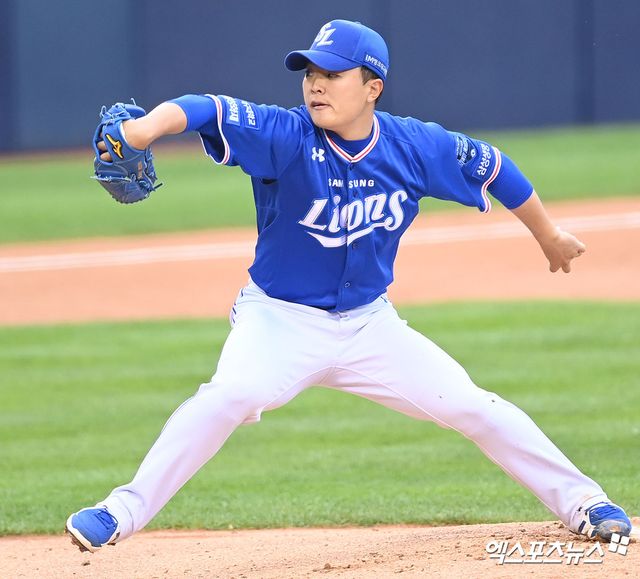 삼성 라이온즈 좌완투수 이승민이 정규시즌 경기에 등판해 투구하고 있다. 엑스포츠뉴스 DB