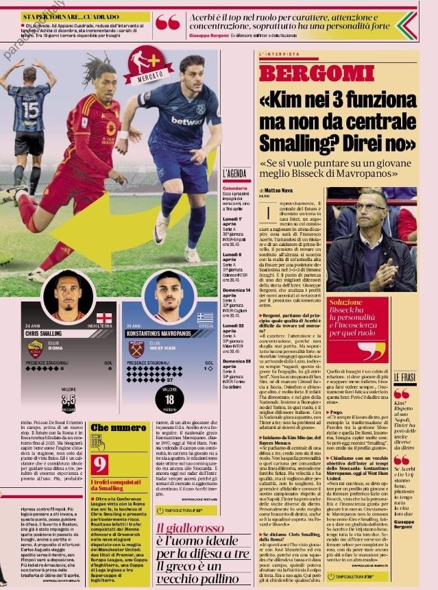 이탈리아 매체 라 가제타 델로 스포르트에 따르면 인터밀란은 다가오는 여름 이적시장을 앞두고 김민재와 크리스 스몰링 그리고 콘스탄티노스 마브로파노스를 수비 영입 후보에 놓았다. 지난해 여름 바이에른 뮌헨으로 이적한 김민재는 최근 주전 경쟁에서 어려움을 겪으면서 인터밀란의 관심을 이끌었다. 인터밀란 디렉터 피에르 아우실리오는 김민재가 페너르바체에서 뛸 때부터 그를 주시한 것으로 알려졌다. 가제타