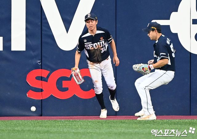 리드오프 정수빈마저 왼손 중지 부상으로 일찌감치 경기에서 빠졌다. 엑스포츠뉴스 DB