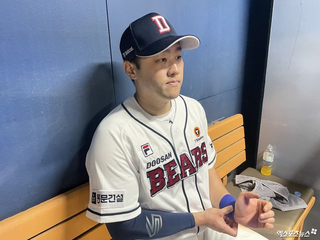 두산 베어스 내야수 양석환이 13일 서울 잠실야구장에서 열린 2024 신한 SOL Bank KBO리그 LG 트윈스와의 홈경기에서 4타수 2안타 2타점으로 부활을 알린 뒤 인터뷰하고 있다. 잠실, 최원영 기자