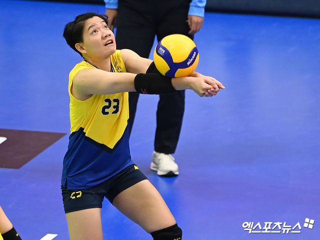 여자프로배구 현대건설 아웃사이드 히터 위파위 시통이 경기 중 리시브하고 있다. 엑스포츠뉴스 DB