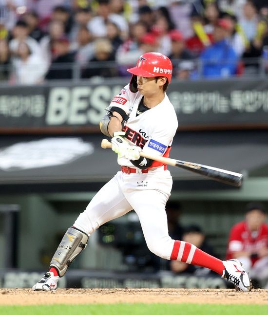 KIA 타이거즈 외야수 박정우. 5월 23일 사직 롯데 자이언츠전에 9번타자 겸 중견수로 선발출전 기회를 얻었다. 사진 KIA 타이거즈