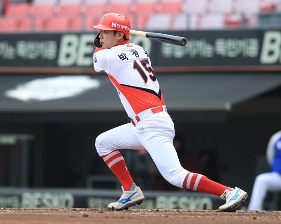 KIA 타이거즈 외야수 박정우. 5월 23일 사직 롯데 자이언츠전에 9번타자 겸 중견수로 선발출전 기회를 얻었다. 사진 KIA 타이거즈