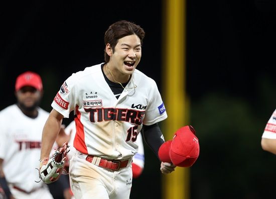 KIA 타이거즈 외야수 박정우. 5월 23일 사직 롯데 자이언츠전에 9번타자 겸 중견수로 선발출전 기회를 얻었다. 사진 KIA 타이거즈