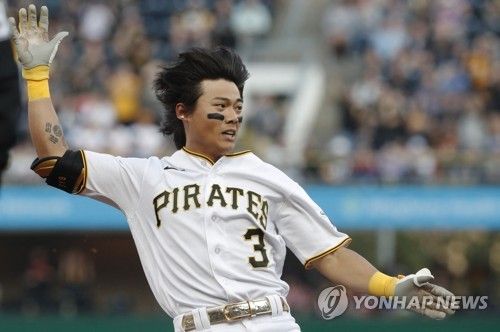 배지환은 한국시간 24일 미국 펜실베니아주 피츠버그 PNC파크에서 열린 '2024 메이저리그' 샌프란시스코전에서 9번타자 중견수로 선발 출전. 4타수 무안타로 팀 패배를 지켜봐야 했다. 연합뉴스 UPI