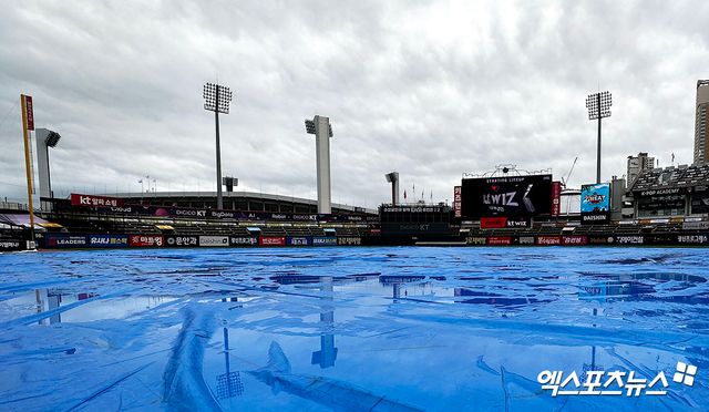 26일 수원KT위즈파크에서 열릴 예정이었던 2024 신한 SOL Bank KBO리그 키움 히어로즈와 KT 위즈의 팀 간 8차전이 우천으로 취소됐다. 엑스포츠뉴스DB