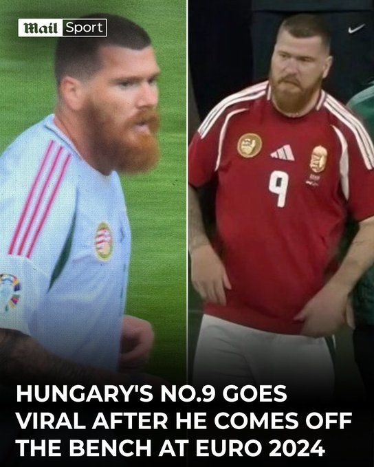 영국 매체 데일리 메일이 16일(한국시간) 스위스와 헝가리의 맞대결에 출전한 마틴 아담에 팬들이 사랑에 빠졌다고 보도했다.&nbsp; 헝가리는 15일 독일 쾰른 스타디움에서 열린 스위스와의 유럽축구연맹(UEFA) 유로 2024 A조 1차전에서 1-3으로 완패했다.&nbsp;마틴은 이날 11분을 뛰면서 최전방에서 고군분투했다. 슈팅을 시도하지 못했지만, 최고 속도 27.7km/h를 기록하면서 종횡무진 움직임을 가져갔다.&nbsp; 매체는 단 11분 만에 마틴이 축구 팬들의 마음을 사로잡았다고 소개했다. 데일리메일