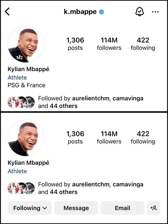 프랑스 축구스타 킬리안 음바페가 3일 오후 10시30분에 자신의 SNS에 있던 현소속팀 파리생제르맹(PSG) 표기를 삭제했다. 음바페는 4일 새벽 스페인 거함이자 2023-2024 유럽축구연맹 챔피언스리그 우승팀인 레알 마드리드와 5년 계약을 체결할 예정이다. 레알 입단 마지막 과정으로 PSG와의 모든 인연을 끊었다. SNS