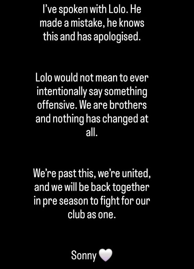 벤탄쿠르가 22일(한국시간) 자신의 사회관계망서비스(SNS) 인스타그램을 통해 손흥민과 한국에 대한 인종차별 발언에 대해 사과했다.&nbsp;손흥민과 토트넘 홋스퍼가 로드리고 벤탄쿠르의 인종차별 발언이 발생한지 5일 만에 공식 입장을 냈다.&nbsp;손흥민은 20일 자신의 SNS 스토리 기능을 통해 롤로(벤탄쿠르)와 이야기를 나눴으며 벤탄쿠르가 실수한 것이었고, 이 사실을 알고 사과했다고 했다. 또 벤탄쿠르는 의도적으로 모욕적인 말을 하려던 게 아니었으며 우리는 형제고, 아무것도 변하지 않았다고 알렸다. 손흥민 SN