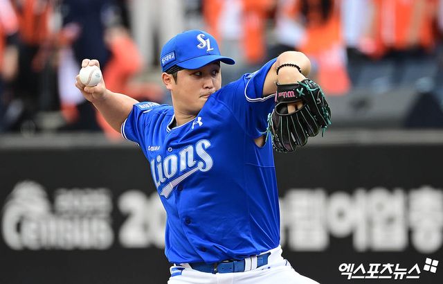 삼성 라이온즈 우완 최원태가 19일 대전 한화생명 볼파크에서 열린 한화 이글스와의 2025 신한 SOL Bank KBO 포스트시즌 플레이오프(5전 3선승제, 한화 1승) 2차전에 선발등판,&nbsp;7이닝 4피안타 1피홈런 2볼넷 4탈삼진 1실점을 기록했다. 사진 김한준·박지영 기자