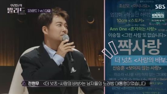 SBS 예능 프로그램 '우리들의 발라드' 전현무 방송화면 캡처