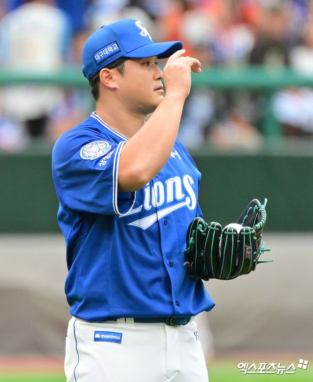삼성 라이온즈 최원태가 9일 인천 SSG랜더스필드에서 열린 SSG 랜더스와의 2025 신한 SOL Bank KBO 준플레이오프(5전 3승제) 1차전에서 6이닝 무실점을 기록했다. 사진 김한준, 박지영 기자