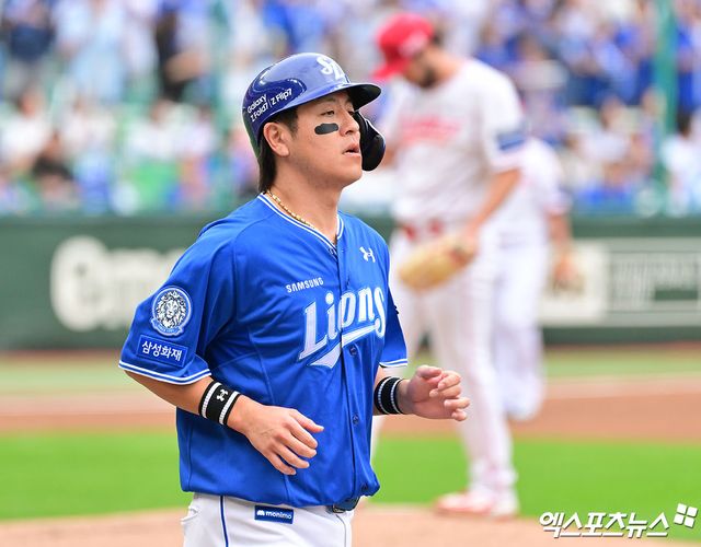 삼성 라이온즈 포수 강민호가 9일 인천 SSG랜더스필드에서 열린 2025 신한 SOL Bank KBO 준플레이오프(5전 3승제) 1차전에서 팀 승리에 힘을 보탰다. 사진 김한준 기자