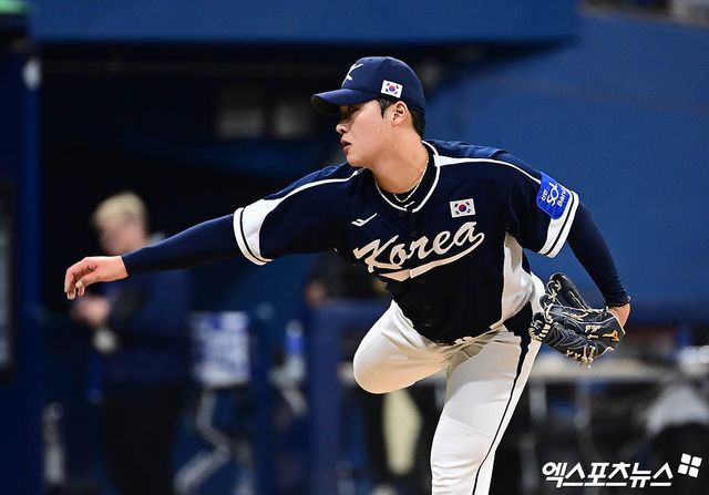 이민석(롯데 자이언츠)이 9일 서울 고척스카이돔에서 열린 '2025 네이버 K-베이스볼 시리즈(K-BASEBALL SERIES NAVER)' 체코와 두 번째 평가전에서 2이닝 무실점으로 호투했다. 사진 엑스포츠뉴스 DB