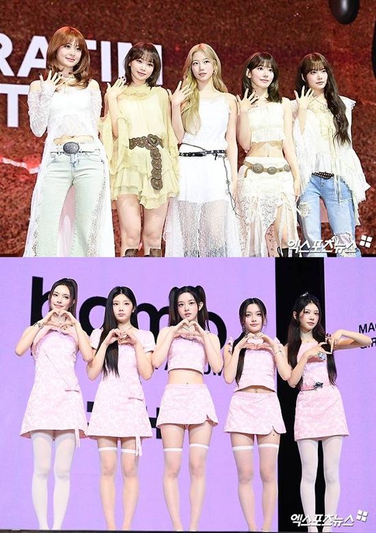 르세라핌(위), 아일릿(아래)