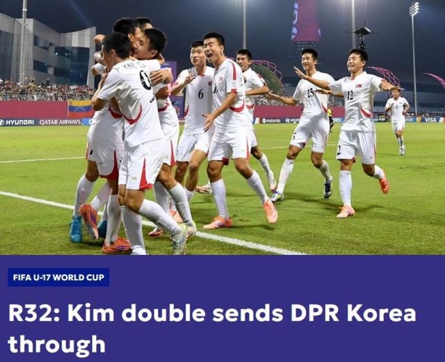 한국이 탈락한 국제축구연맹(FIFA) 17세 이하(U-17) 월드컵서 북한과 일본의 맞대결이 성사됐다. 일본은 15일(한국시간) 카타르 도하의 어스파이어존에서 열린 대회 32강전서 남아프리카 공화국을 3-0으로 물리쳤다. 베네수엘라를 2-1로 꺾은 북한과 16강에서 맞대결하게 됐다. FIFA
