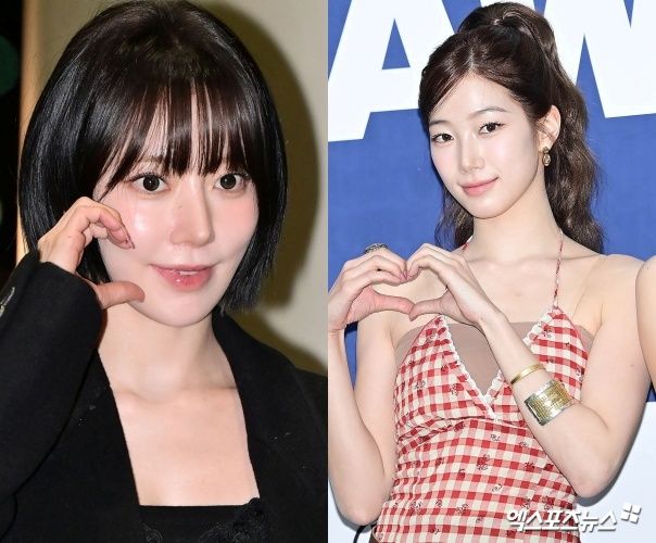 (왼쪽부터) 르세라핌 사쿠라, 카즈하.