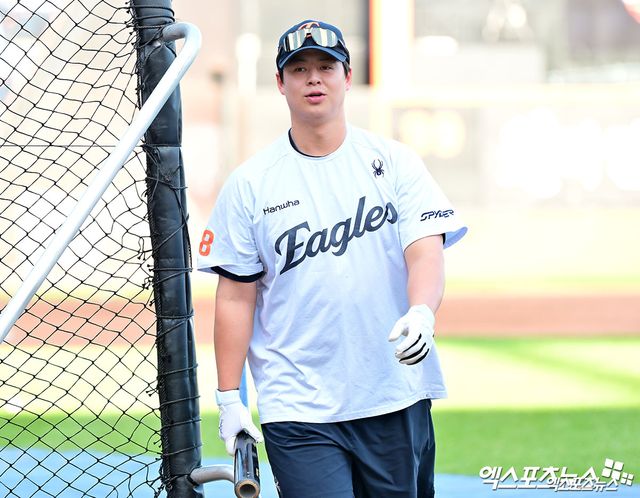 2025시즌 32홈런을 쏘아 올린 한화 이글스 4번타자 노시환. 사진 엑스포츠뉴스 DB 
