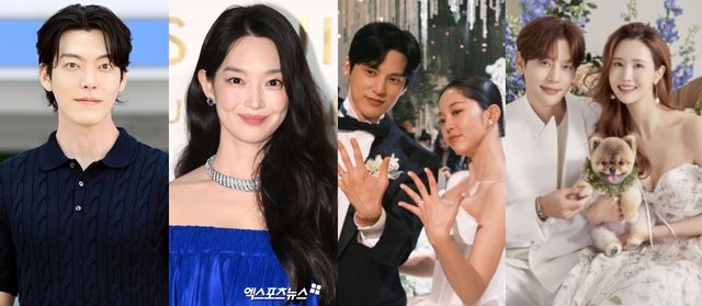 (왼쪽부터) 김우빈, 신민아, 윤선우-김가은,세븐-이다해.