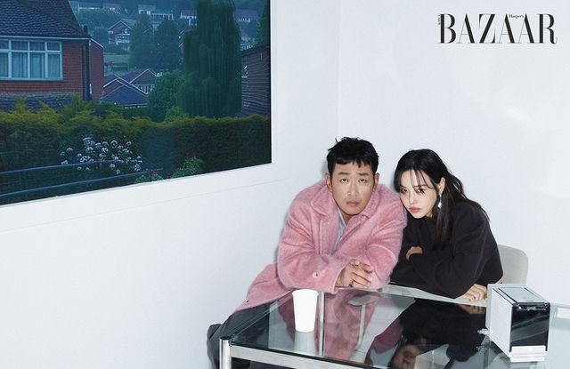 영화 '윗집 사람들' 감독 겸 배우 하정우와 배우 이하늬.