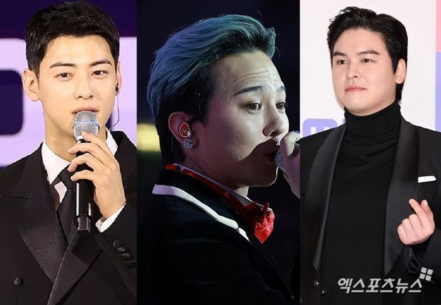 차은우와 지드래곤, 이장우.