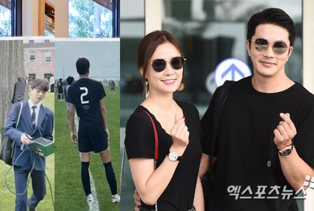 권상우, 손태영 부부와 아들 룩희 군.