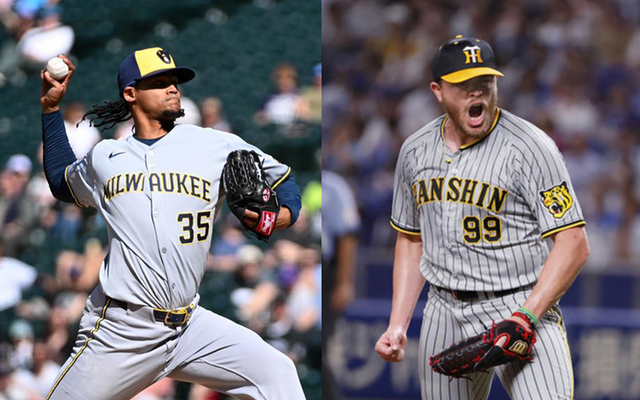 롯데 자이언츠가 2026시즌 외국인 투수로 엘빈 로드리게스(왼쪽), 제레미 비슬리를 영입했다고 밝혔다. 사진 롯데 자이언츠