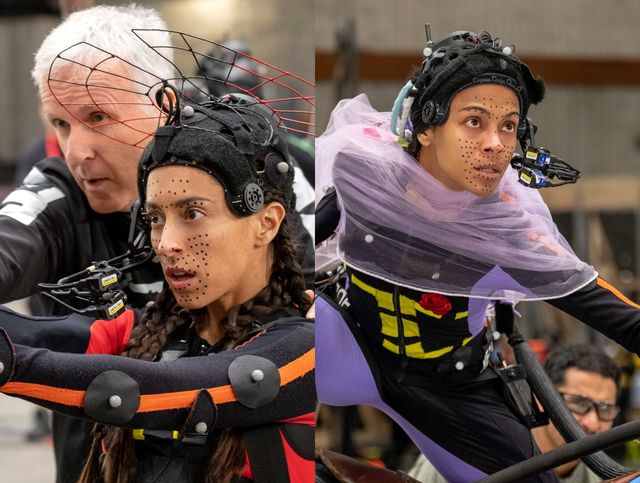 '아바타: 불과 재'를 직접 연기한 배우들과 제임스 카메론 감독.