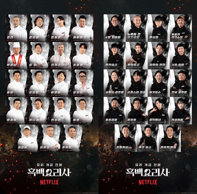 넷플릭스 '흑백요리사: 요리 계급 전쟁2' 프로필 공개