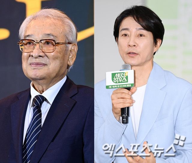 배우 故 이순재와 최수종. 엑스포츠뉴스 DB.