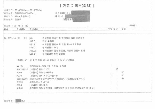 전현무 의료기록 / SM C&C 제공