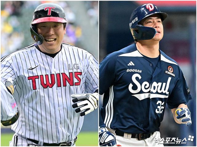KT 위즈로 이적한 김현수(왼쪽)와 SSG 랜더스 유니폼을 입게 된 김재환. 두 선수 모두 데뷔 후 처음으로 잠실이 아닌 구장을 홈으로 사용하게 됐다. 사진 엑스포츠뉴스 DB