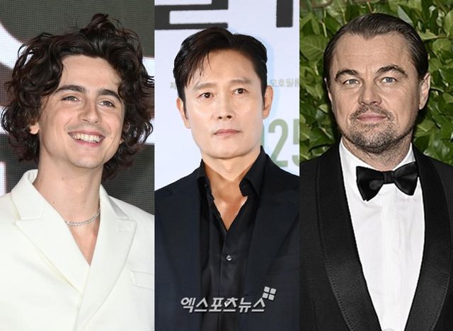 배우 이병헌과 티모시 샬라메, 레오나르도 디카프리오. 엑스포츠뉴스 DB, 연합뉴스.