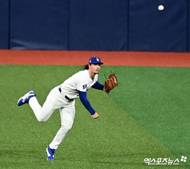 트레이드 후보로 떠오른 다저스 외야수 아웃맨. 엑스포츠뉴스 DB