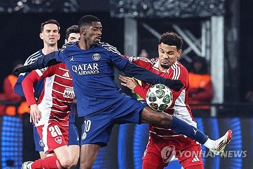 PSG가 12일(한국시간) 프랑스 갱강에 있는 스타드 드 루두루에서 열린 브레스트와의 2024-2025시즌 UEFA 챔피언스리그 16강 플레이오프 1차전에서 3-0 대승을 거두며 토너먼트 진출에 한발 다가섰다.&nbsp;연합뉴스