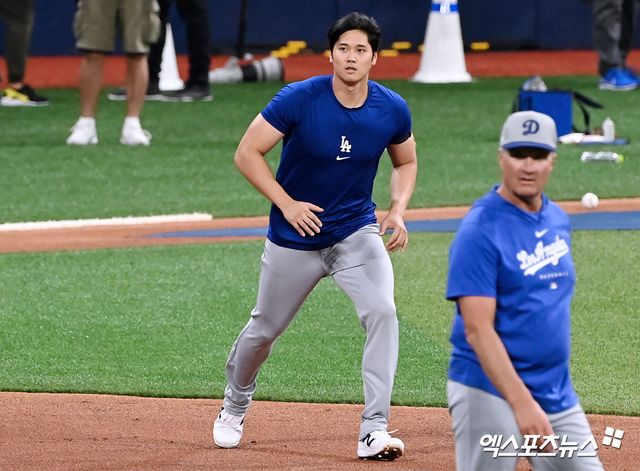 16일 오후 서울 구로구 고척스카이돔에서 '2024 메이저리그 월드투어 서울 시리즈' LA 다저스 공식 훈련이 진행됐다. LA 다저스 오타니가 훈련에 임하고 있다. 엑스포츠뉴스 DB