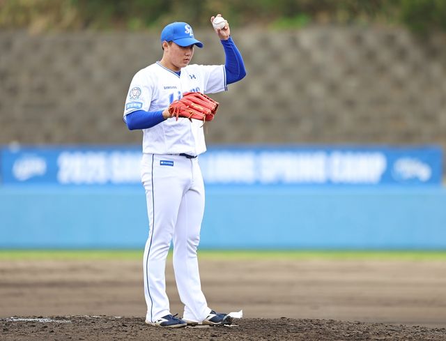 삼성 투수 배찬승은 지난 14일 청백전에서 구원 등판해 1이닝 무실점을 기록했다. 최고 구속 150㎞를 기록하며 김지찬-김성윤-윤정빈 까다로운 타자들을 완벽하게 정리했다. 삼성 라이온즈