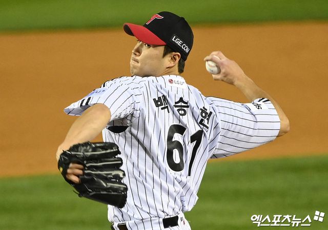 LG 투수 백승현. 그는 초등학교 때부터 팀 동료 신민재와 함께한 절친한 친구다. 엑스포츠뉴스 DB