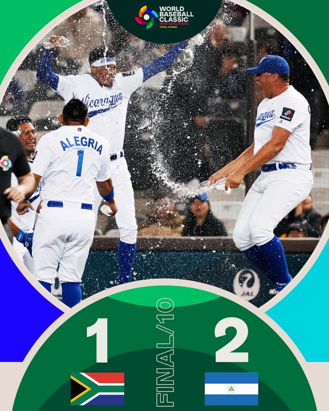 니카라과 야구 대표팀이 21일 대만 타이베이돔에서 열린 2026 월드베이스볼클래식 예선 1차전에서 남아프리카공화국을 2-1로 제압하고 첫 승을 신고했다. WBC 공식 SNS
