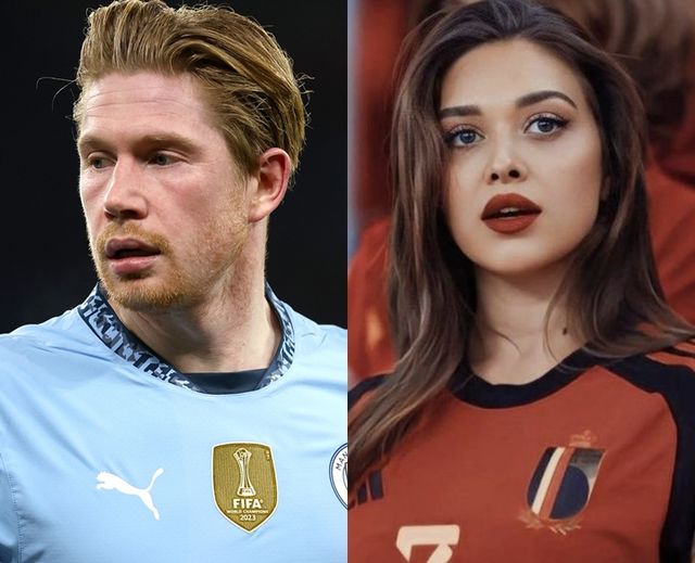 케빈 더 브라위너(왼쪽)와 그의 부인 미셸 라크루아. 연합뉴스, 라크루아 SNS