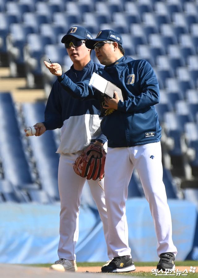 NC 내야수 한재환(왼쪽)은 스프링캠프 기간 크게 성장하며 많은 이목을 끌고 있다. 주무기인 장타력을 앞세워 라인업 한자리를 차지하려 한다. 엑스포츠뉴스 DB