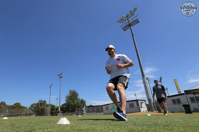 두산 베어스 새 외국인 투수 콜 어빈이 호주 시드니 스프링캠프 훈련에 임하고 있다. 두산 베어스