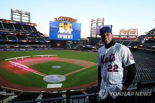메츠 외야수 소토(사진)는 알론소와 함께 리그 최강 '핵타선'을 구축하게 됐다. 연합뉴스 AFP