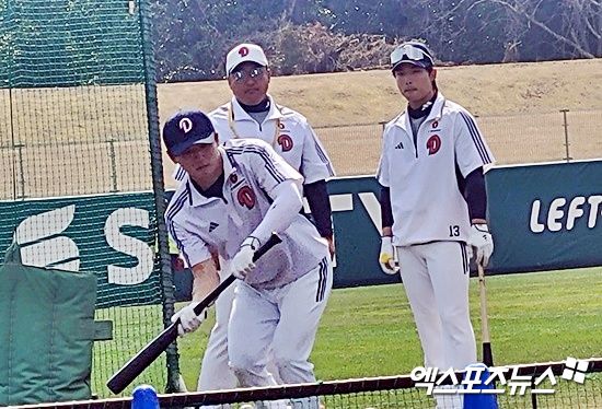 두산 베어스 1군 스프링캠프 막판 내야수 박준영과 박계범 외야수 김인태가 합류했다. 미야자키, 김근한 기자