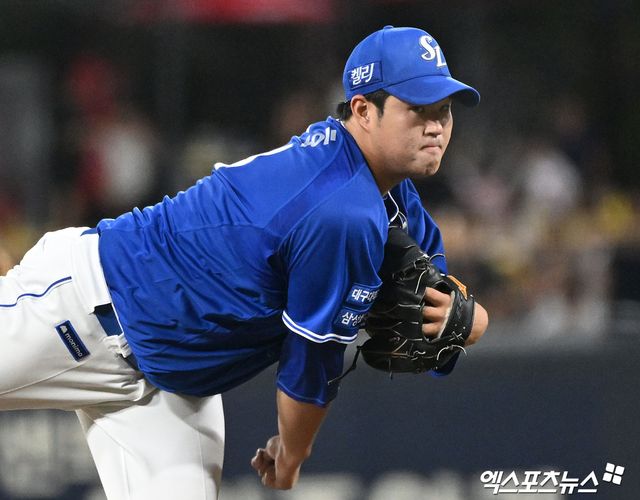 삼성 라이온즈 투수 김대호가 지난해 정규시즌 경기에 선발 등판해 투구하고 있다. 엑스포츠뉴스 DB