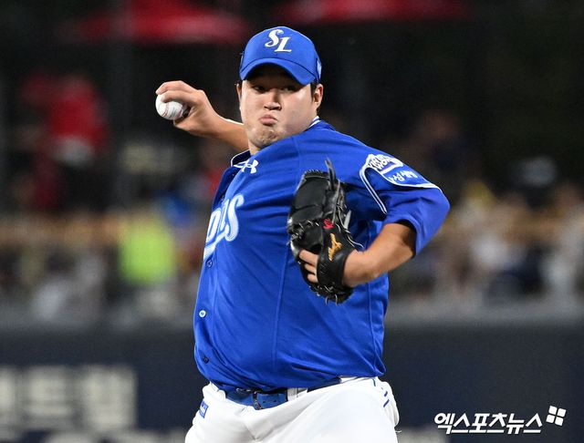 삼성 라이온즈 투수 김대호가 지난해 정규시즌 경기에 선발 등판해 투구하고 있다. 엑스포츠뉴스 DB